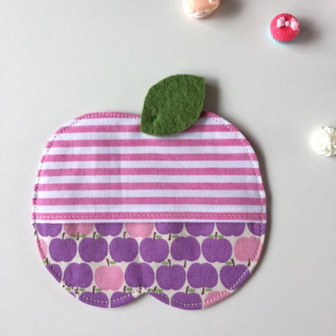 ポケットティッシュケース  りんご型 幼児用　紫のリンゴ