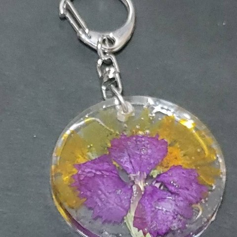 【ハンドメイド】押し花 バッグチャーム