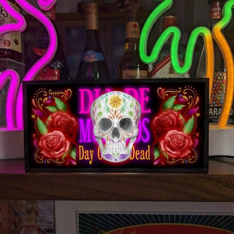 メキシカンスカル 死者の日 カラベラ テキーラ メキシコ お祭り ミニチュア サイン ランプ 看板 置物 雑貨 ライトBOX 電飾看板 電光看板
