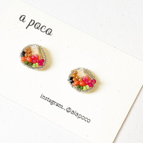 ビーズ刺繍＊sweetsbox♡ピアス