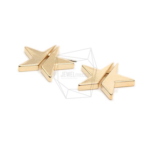 ERG-1885-G【2セット】スターピアスセット,Star Earring Post,Clutch SET