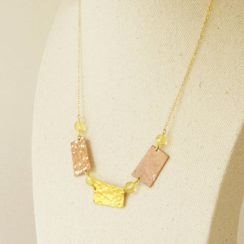 【SALE】4800円→1000円 全5色◇台形とシトリンのネックレス