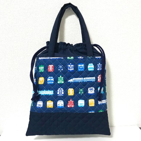 ☆セール☆　２０００円　👉　１５００円　🚊お着替え袋（体育服入れ）－持ち手付きー🚊　電車