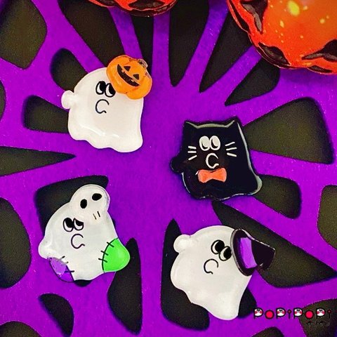 ハロウィンにぴったり👻おばけピアス、イヤリング