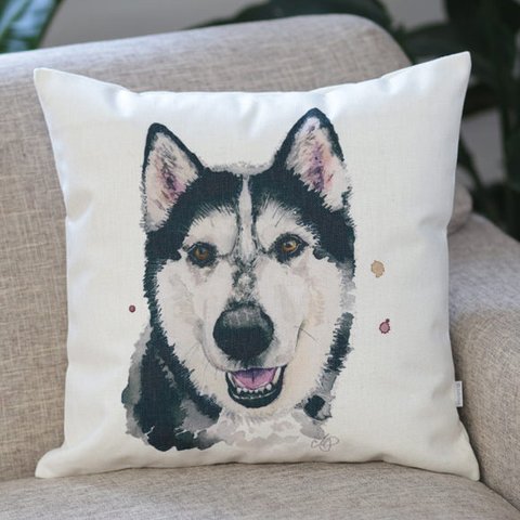 クッションカバー ハスキー HUSKY 北欧風 jubileecushionpt020