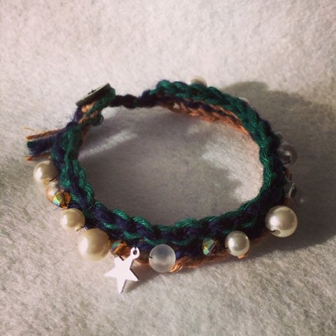 PEARL／KNIT／BRACELET