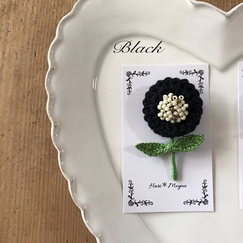 お花ブローチ(black)