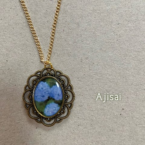 antique flower necklace (Ajisai)