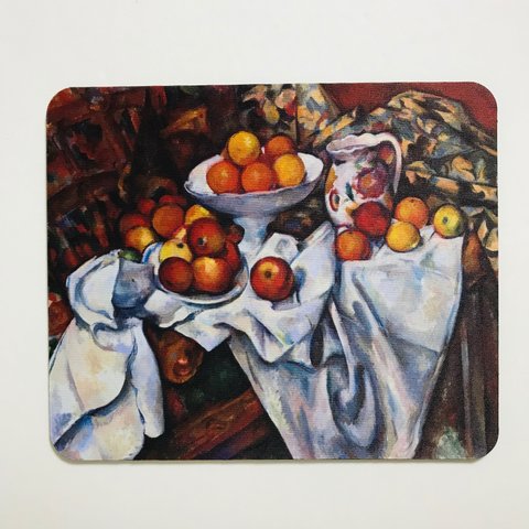 セザンヌ リンゴとオレンジのある静物 マウスパッド