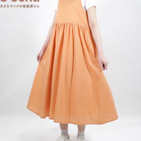 【買ってすぐ使える型紙】キャミワンピース【M/L/LL/3L/4L/5L/6L/7L/8L】洋服