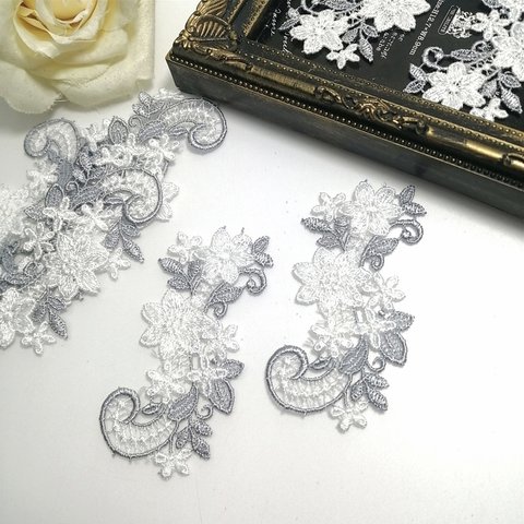 高品質❣ 20枚  ケミカルレース  刺繍 お花モチーフ  ハンドメイド パーツ 手芸 素材