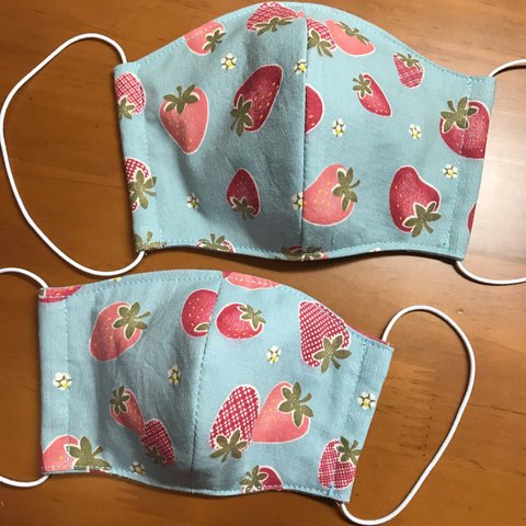 いちご柄のマスク🍓2枚組（単品可）