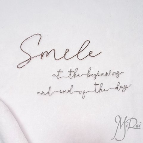 ワイヤーアート 【ブラウン】Smile «1日の始まりと終わりを笑顔で» #minne_new