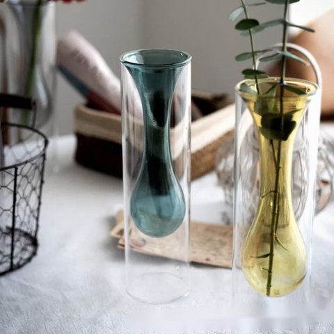 色付きガラスのフラワーベース【単品】花瓶