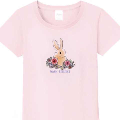 メンズ・レディース・キッズサイズ有★花とうさぎ Ｔシャツ