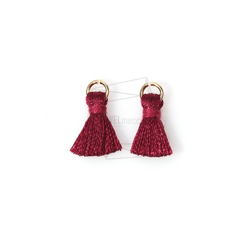 BSC-028-G【5個入り】ミニタッセルチャーム,Wine Color Cotton Mini Tassel