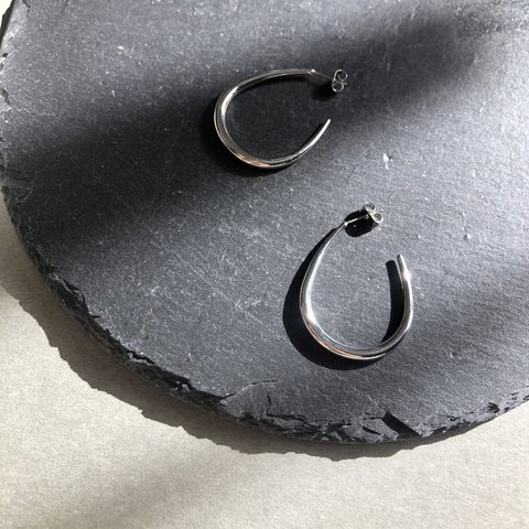 【プチプラ】シルバーフープピアス