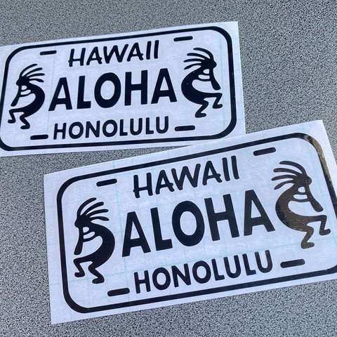 USA  USナンバー【 ALOHA ココペリ 】Hawaii sticker ステッカー お得2枚セット 【カラー選択可】 送料無料♪