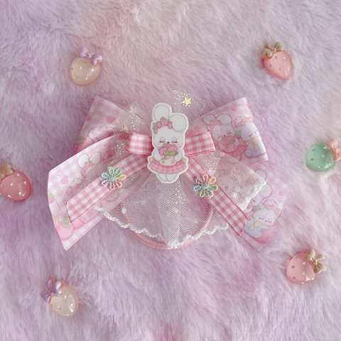 🩷しろうさ🎀リボンヘアゴム🩷