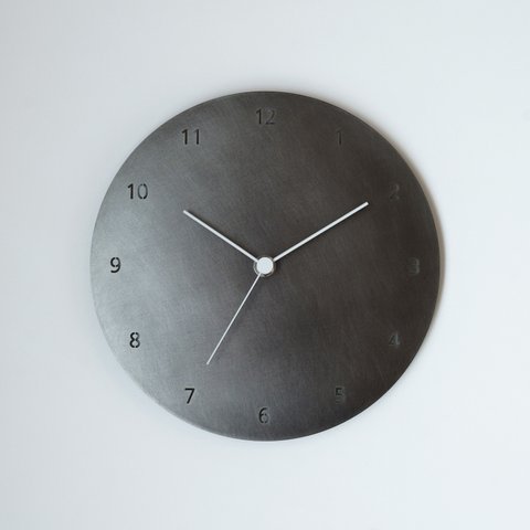 【受注製作】壁掛け時計−タイプ2数字入り / 真鍮黒染め　minimal wall clock <DISK-type2 number> / brass black
