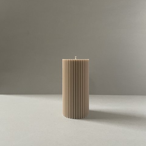 pillar candle -mocha-