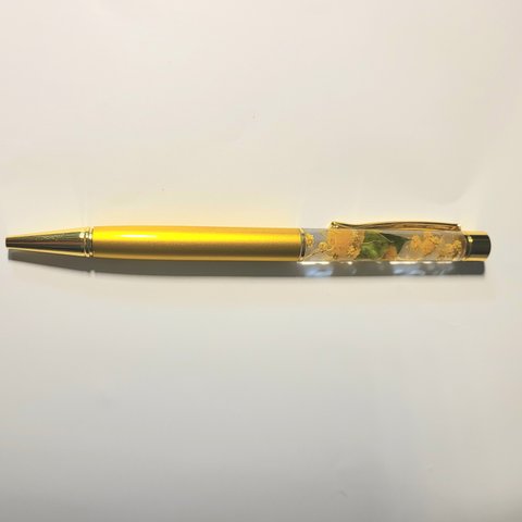 固まるハーバリウム ボールペン ミモザ&ゴールド