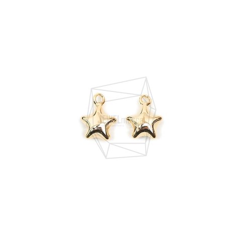 PDT-2499-G【2個入り】スターペンダント,Star Pendant/10mm X 13mm