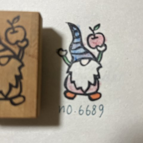 スタンプ　No. 6689りんごを持った妖精