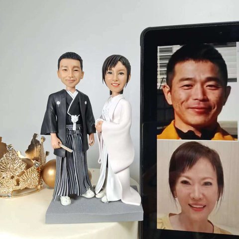 ケーキトッパー オーダーメイド 似顔絵プレゼント フィギュア人形ぬいぐるみ 結婚式祝い 周年記念日 夫婦 カップル 両親 恋人 着物 プレゼント にプレゼント