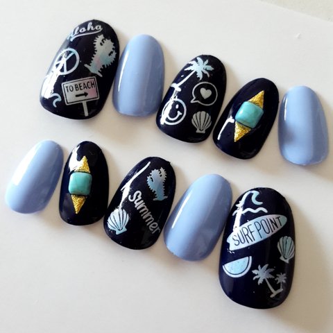 SURF NAIL Azure×Aqua