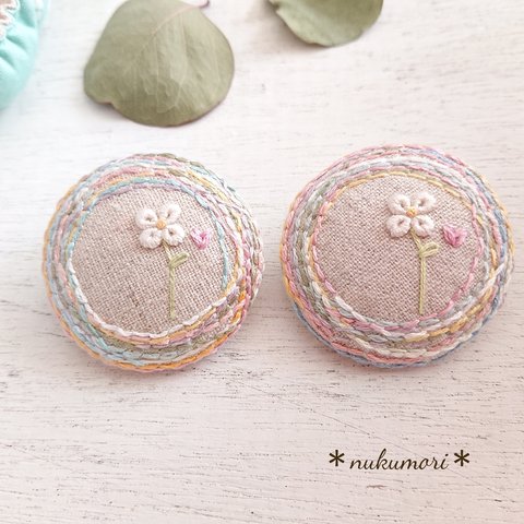 刺繍ブローチ＊お花のプレゼント＊