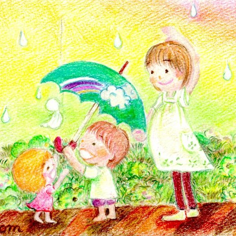 ☂️優しい雨の日　ポストカード２枚セット