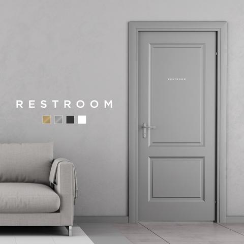 【賃貸OK】RESTROOM ドアステッカー │トイレ用 選べる4色展開 ミニマルゴシック