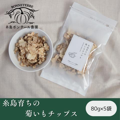 糸島育ちの『菊芋チップス』　80g×5袋セット