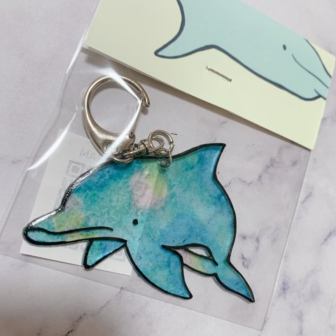 🐬透明イルカキーホルダー🐬