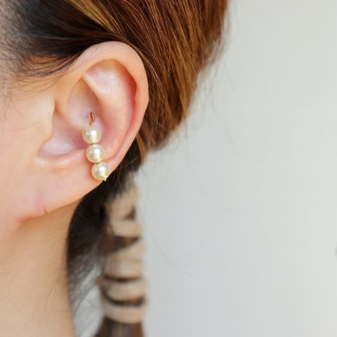 【K14gf】* シンプル！シルキーパールEar cuff ー片耳ー