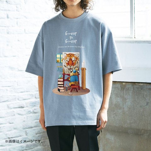 厚みのあるBIGシルエットTシャツ「絵描きのトラ」 /送料無料