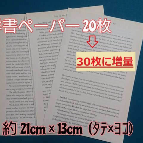 洋書ペーパー(約21cm×13cm)　20枚→30枚に増量中