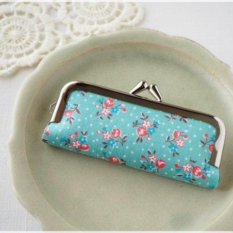 ■ がま口印鑑ケース / ブルーの小花柄 ■ hanko case (bllf)