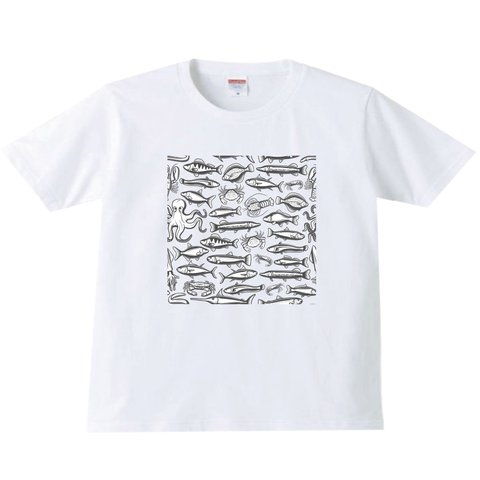 海の仲間達① 海　タコ　魚　Tシャツ 釣り　カニ　エビ　メンズ　レディース　キッズ