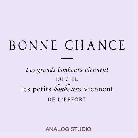 ステンシルシート『BONNE CHANCE』