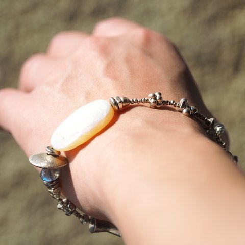 -Opal・Labradorite- silver bracelet
