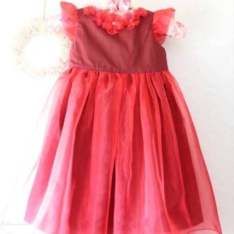 【リメイク】サイズ100　真っ赤なドレス