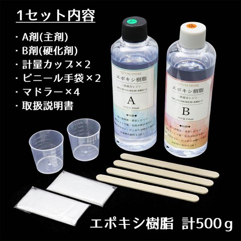 速達発送 エポキシ樹脂 エポキシレジン 二液性レジン レジン液 236ml＆236ml 体積1:1 クリア ハードタイプ 大容量