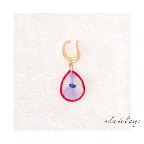 no.882 - organdy embroidery drop earcuff