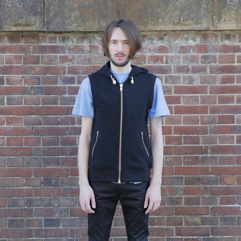 オリジナルJOHN GOLD ZIP SLEEVELESS HOODIE