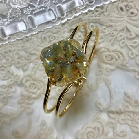 紫陽花&かすみ草&スターチス🏵レジンバングル✨ブレスレット