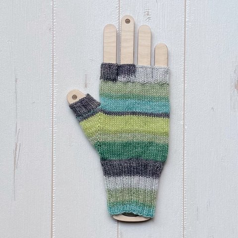 手編み指なし手袋 No.46