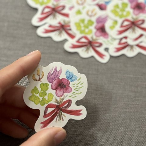 【増量キャンペーン】sticker〈flower bouquet〉⌇ 5枚（＋5枚）