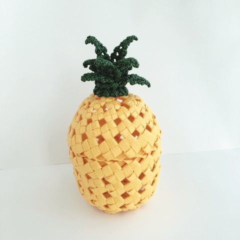 石畳編み小かご  パイナップル